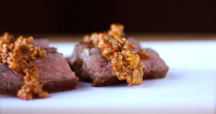 tri-tip with romanesco sauce