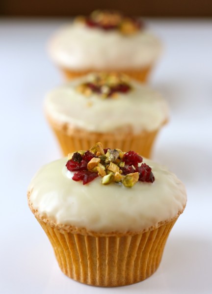 Pistachio Cranberry Chiffon Cupcake