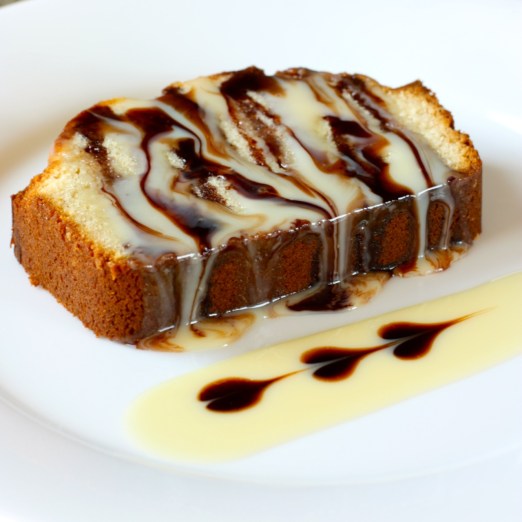 Condensed Milk Pound Cake  with Chocolate Drizzle