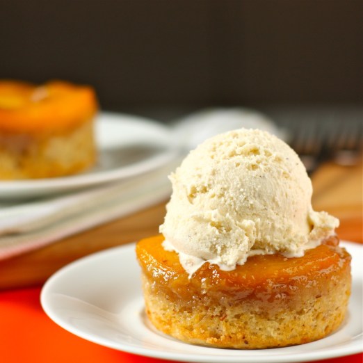 individual peach upside down cakes
