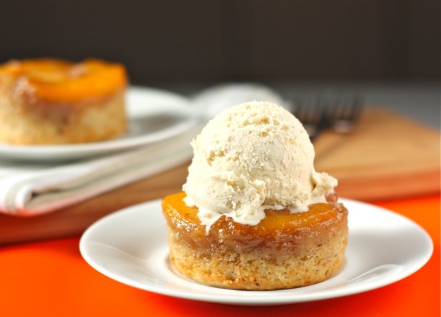 Individual Peach Upside Down Cakes