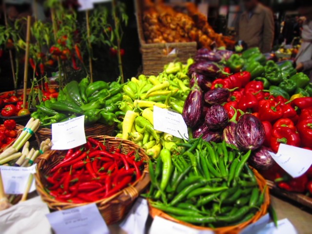 Peppers Display at Turnips, Borough Market in London