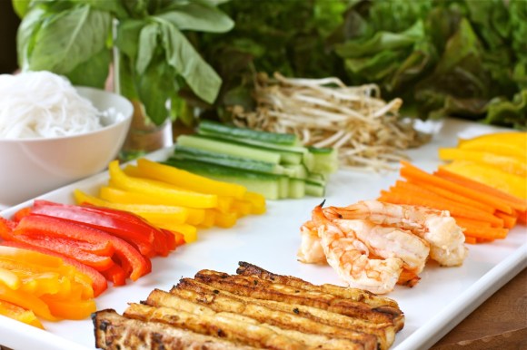 ingredients for Vietnamese Spring Rolls