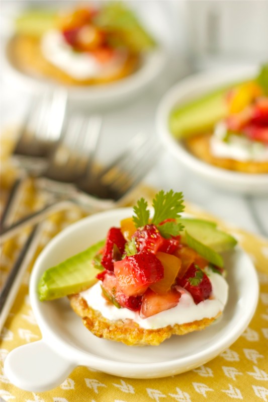 Corn Cakes wth Strawberry-Tomato Salsa 