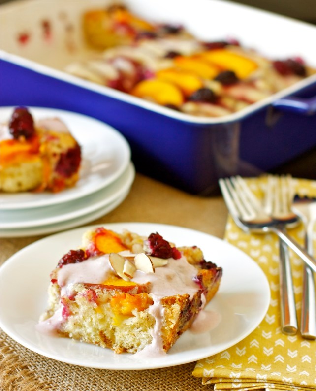 Nectarine, Peach, and Blackberry Cake