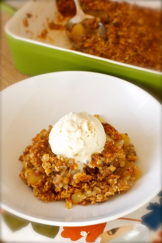 Apple Crisp with Oatmeal Walnut Streusel Topping
